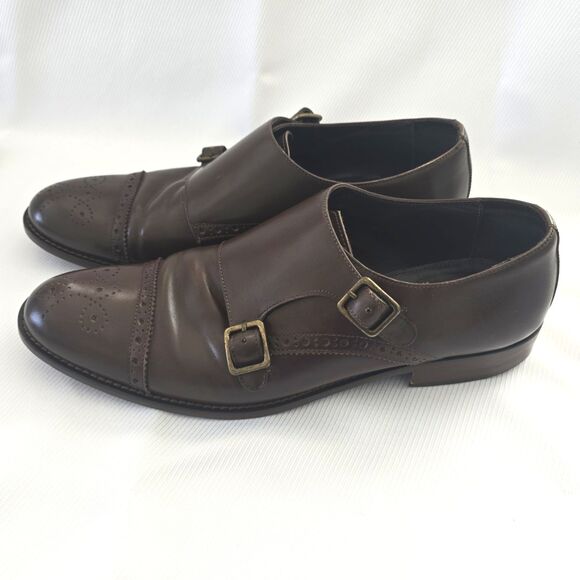 👞 Bruno Magli Alfanzo Shoes – Men's 11M – Dark Brown Monk Strap – Italy Leather - Picture 6 of 11